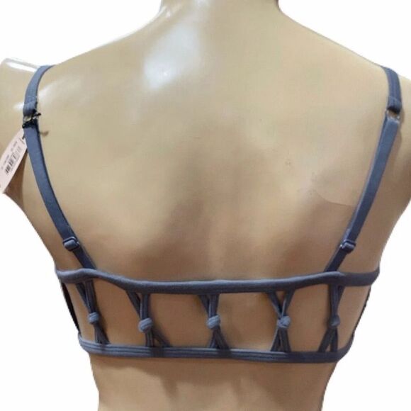Victoria’s Secret sexy Strappy back cotton unlined bralette bra gray multicolor - Picture 2 of 4